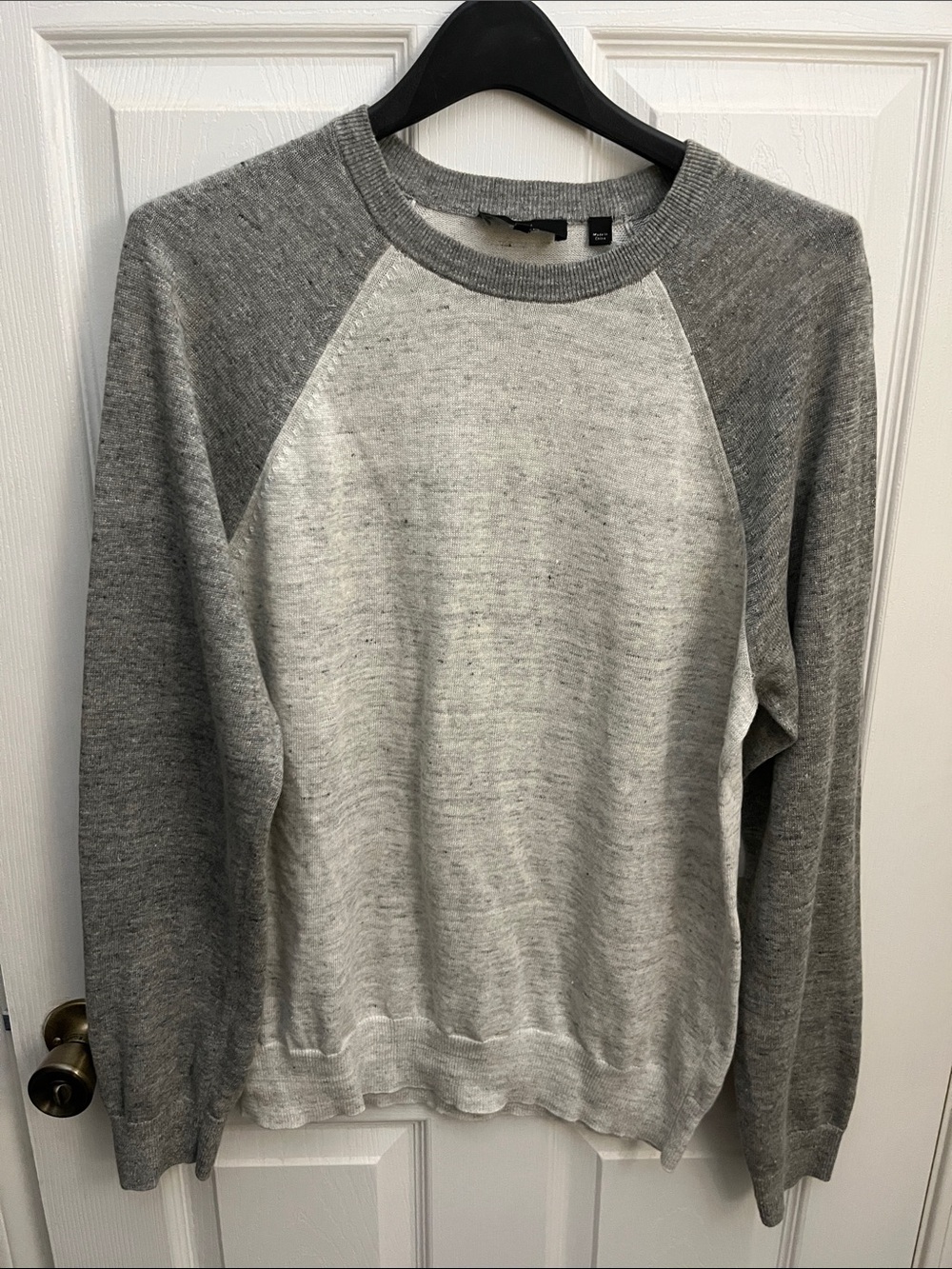 Vince Two-Tone Gray Crewneck Sweater